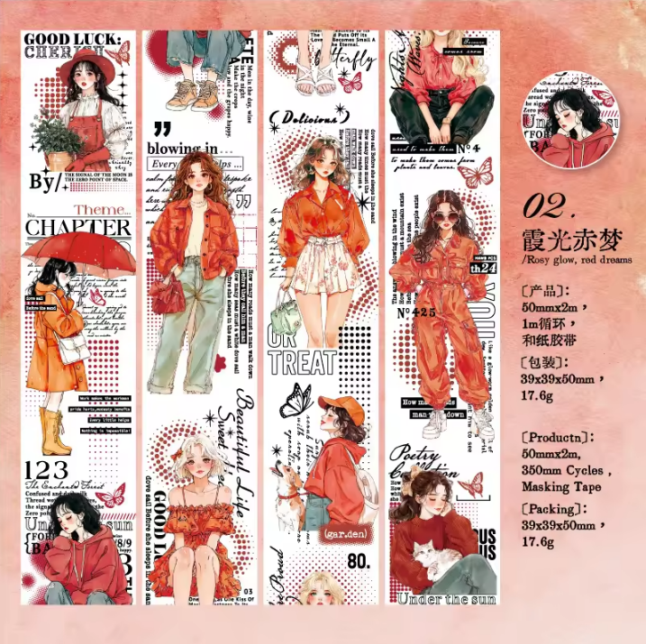 1 Roll Life Echoes Series Instagram Character Inspired Washi Tape