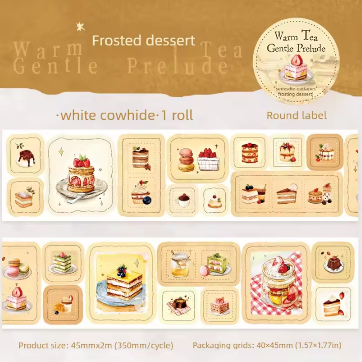 1 Roll Warm Tea Light Series Tea Themed Retro Tape