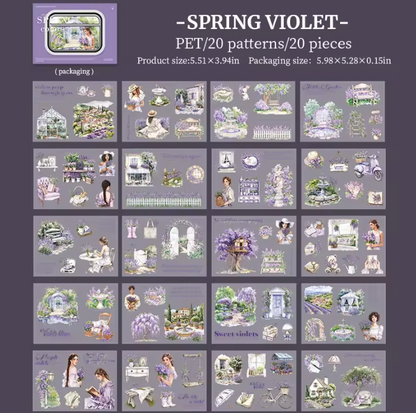 20 Spring Color Series Spring Garden Landscape Stickers book