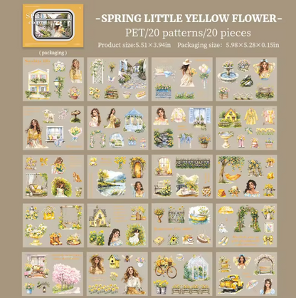 20 Spring Color Series Spring Garden Landscape Stickers book