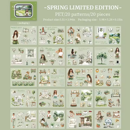 20 Spring Color Series Spring Garden Landscape Stickers book