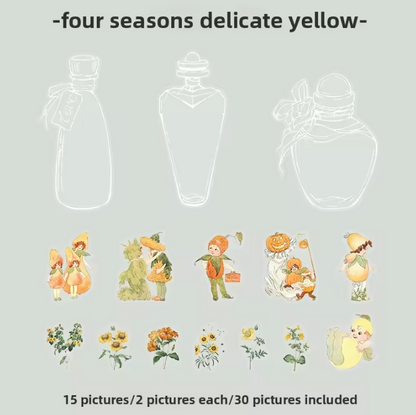 30 Pcs Beautiful Day Forest Secrets Series Bottle Stickers