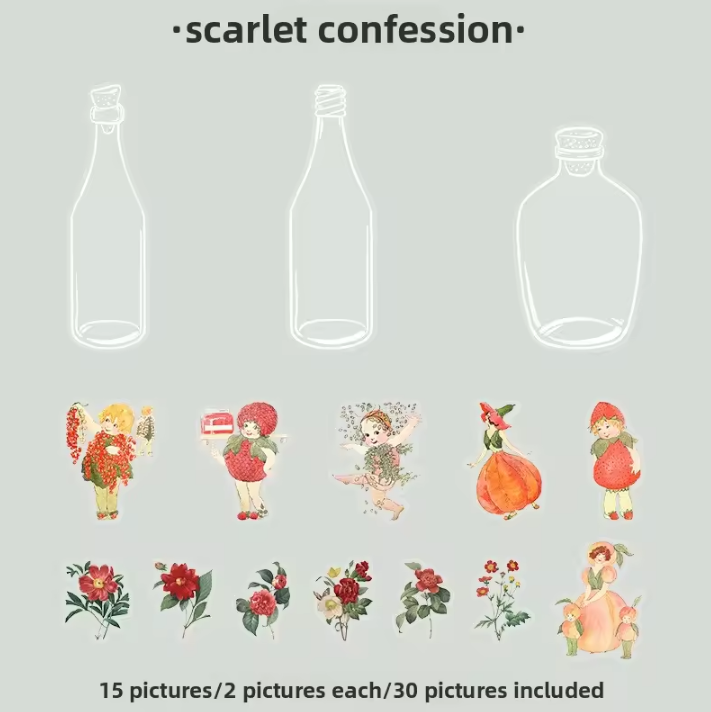 30 Pcs Beautiful Day Forest Secrets Series Bottle Stickers