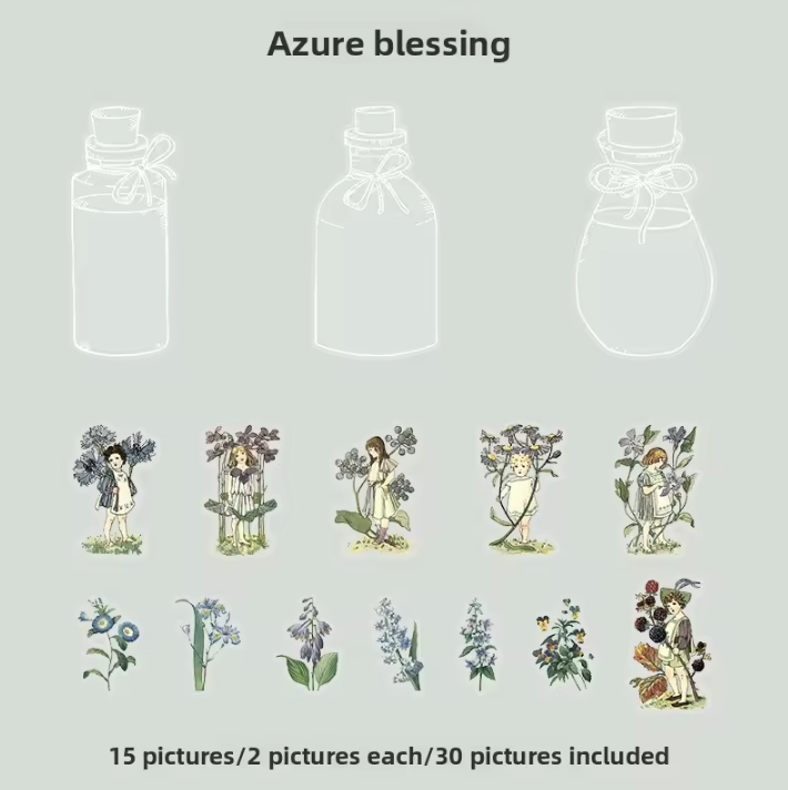 30 Pcs Beautiful Day Forest Secrets Series Bottle Stickers