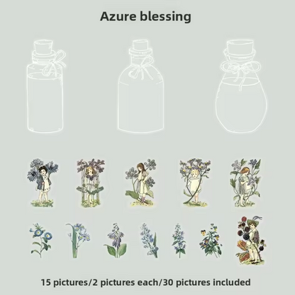 30 Pcs Beautiful Day Forest Secrets Series Bottle Stickers