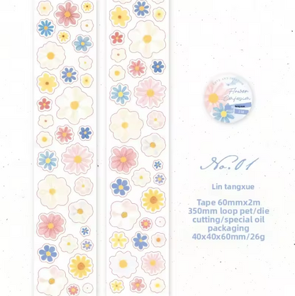 1 roll special oil die-cutting daisy small fresh floral Tape