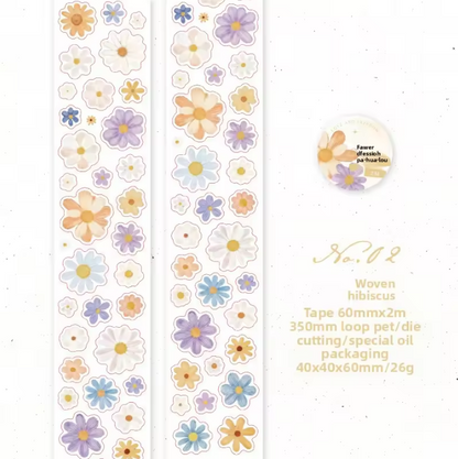1 roll special oil die-cutting daisy small fresh floral Tape