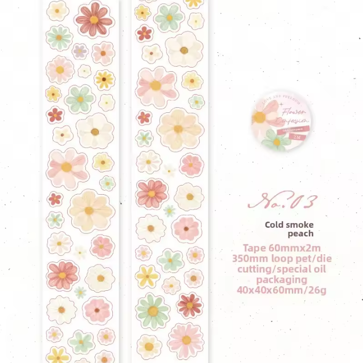 1 roll special oil die-cutting daisy small fresh floral Tape
