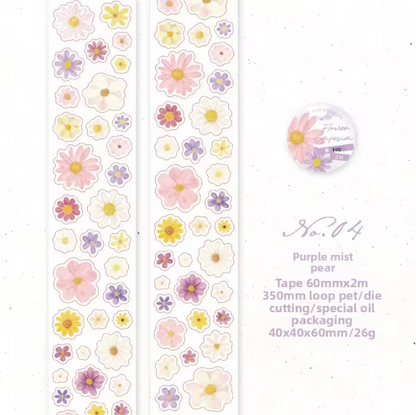 1 roll special oil die-cutting daisy small fresh floral Tape