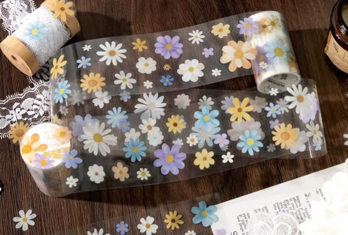 1 roll special oil die-cutting daisy small fresh floral Tape