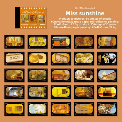 50 sheets Retro Scenery What Time Is It Over There Series Collage Sticker Book