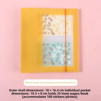 1 Pc Strap Storage Candy Color Removable Loose-leaf Storage Folders for Stickers