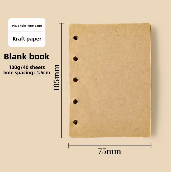 1 Pc Loose-Leaf Lynx Story M5 Notebook with Band Closure and Charm