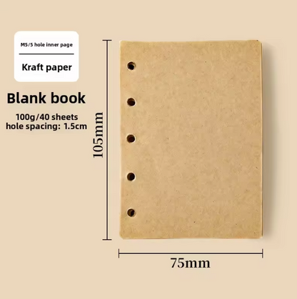 1 Pc Loose-Leaf Lynx Story M5 Notebook with Band Closure and Charm