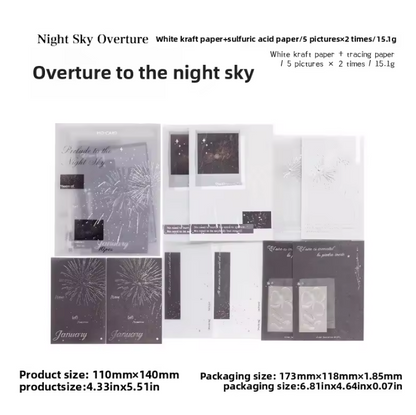 10 Sheets Embossed Notes Creative Silver Hot Stamping Material Pack