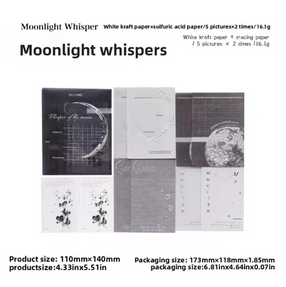 10 Sheets Embossed Notes Creative Silver Hot Stamping Material Pack