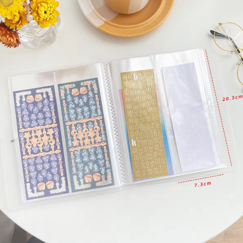 1 Pc Large Capacity Transparent Frosted PP Strap Sticker Tape Organizer