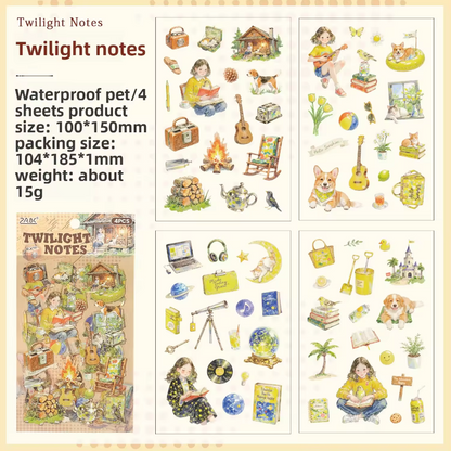 4 Sheets Funky Adventure Character Journal Stickers