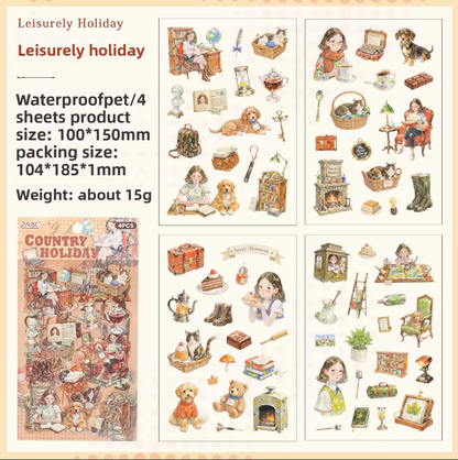 4 Sheets Funky Adventure Character Journal Stickers