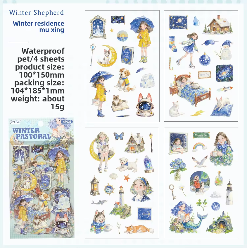 4 Sheets Funky Adventure Character Journal Stickers