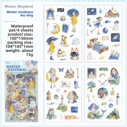 4 Sheets Funky Adventure Character Journal Stickers