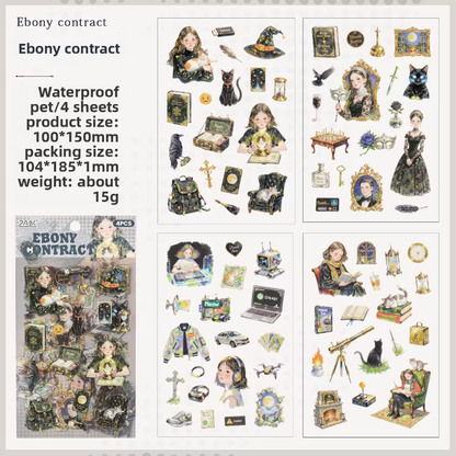 4 Sheets Funky Adventure Character Journal Stickers