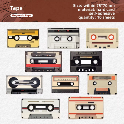 10 Pcs Vintage Voice Series Retro DIY Journaling Stickers