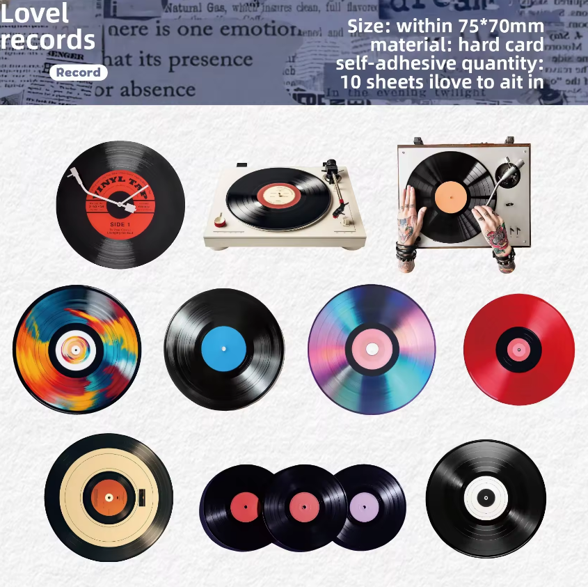 10 Pcs Vintage Voice Series Retro DIY Journaling Stickers