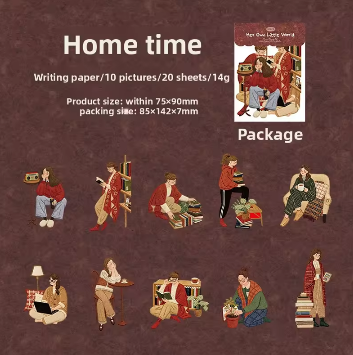 20 Pcs Her Little World Series Character Embroidery Texture Stickers