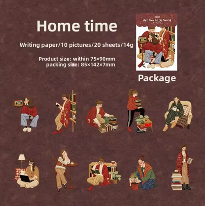20 Pcs Her Little World Series Character Embroidery Texture Stickers