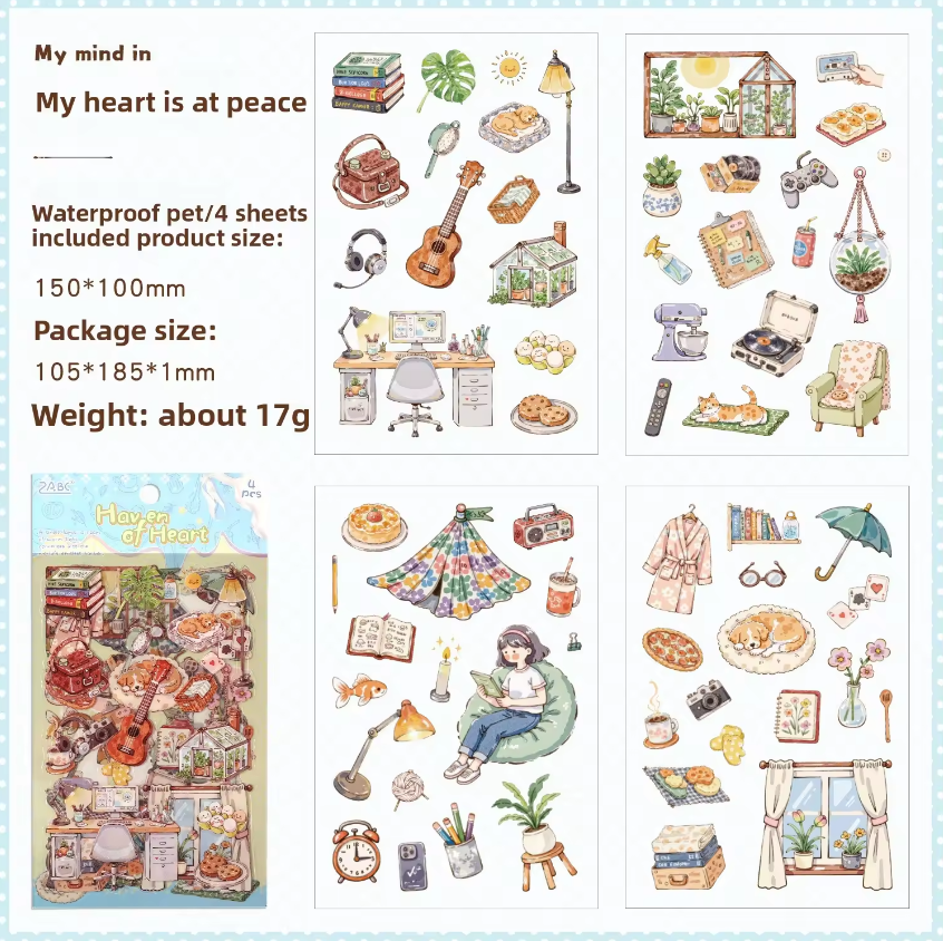 4 Sheets Happiness Guide Series Cute Bullet Journal Stickers