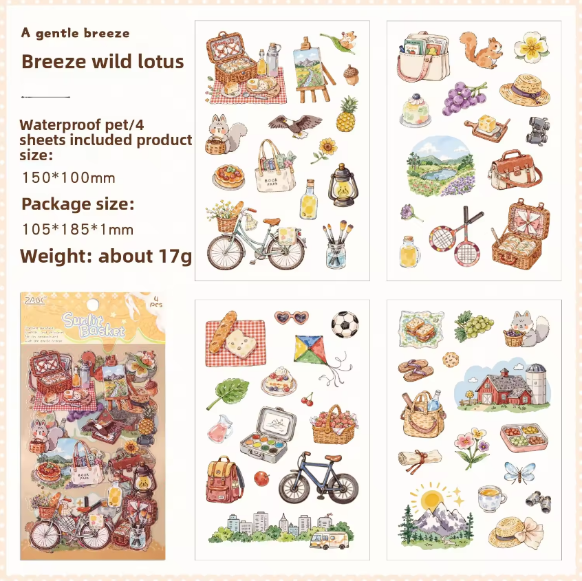 4 Sheets Happiness Guide Series Cute Bullet Journal Stickers