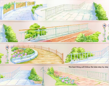 Sunshine Afternoon Lake Trail PET Landscape Tape for Journaling
