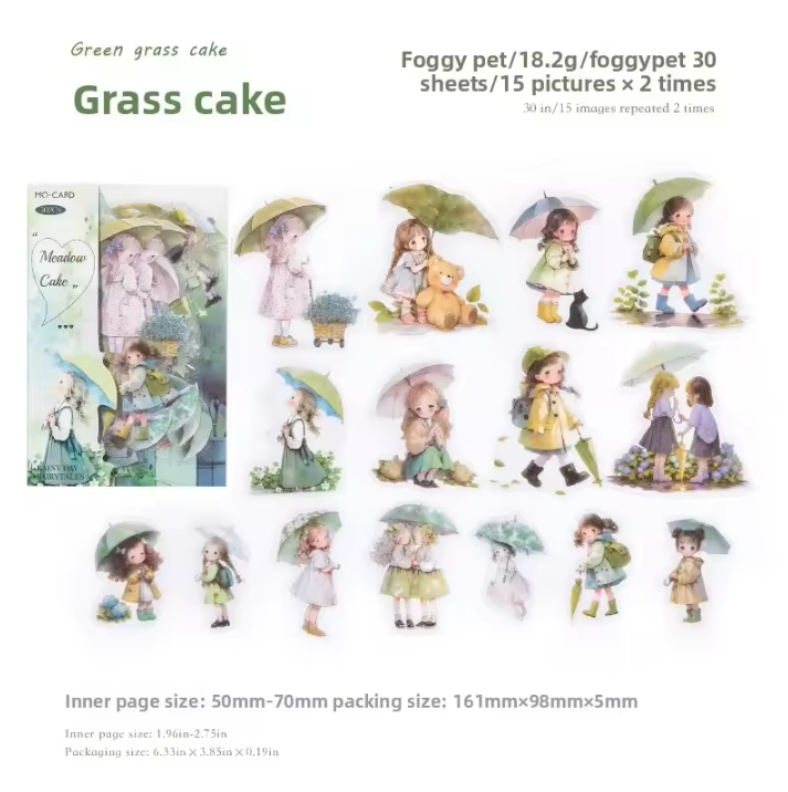 30 Pcs Rainy Season Fairy Tale Series Cartoon Character Scrapbooking Stickers
