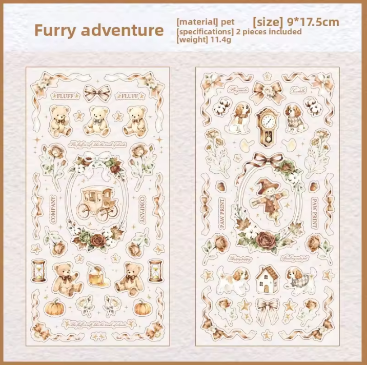 2 Sheets Starry Night Fairy Tale Series Retro Decorative Stickers