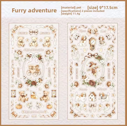 2 Sheets Starry Night Fairy Tale Series Retro Decorative Stickers