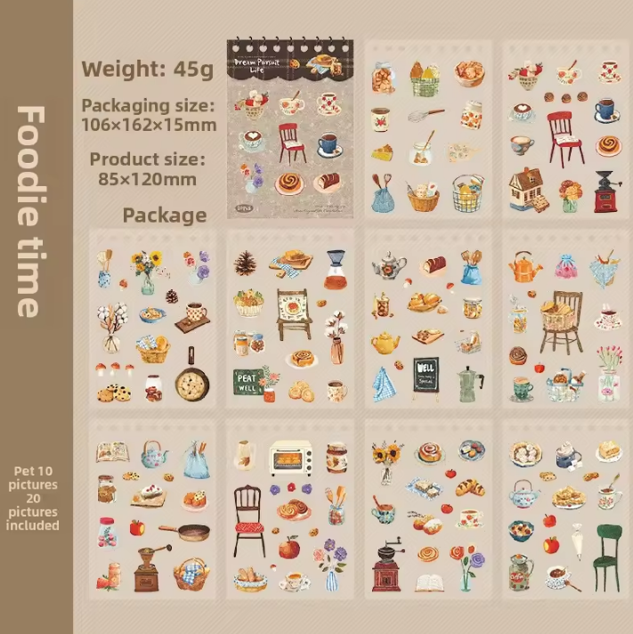 20 Sheets Chasing Dreams Lifestyle Series Lifestyle themed sticker Book