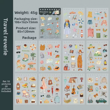 20 Sheets Chasing Dreams Lifestyle Series Lifestyle themed sticker Book