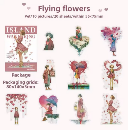 10 Pcs Island Wanderings Series Outdoor Character Fantasy Stickers