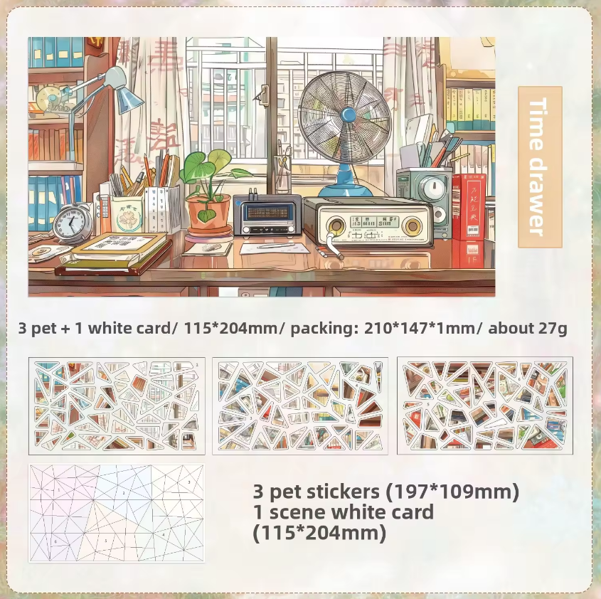 4 sheets per pack Nostalgic Scenery Stickers DIY Journaling Stickers