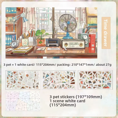 4 sheets per pack Nostalgic Scenery Stickers DIY Journaling Stickers