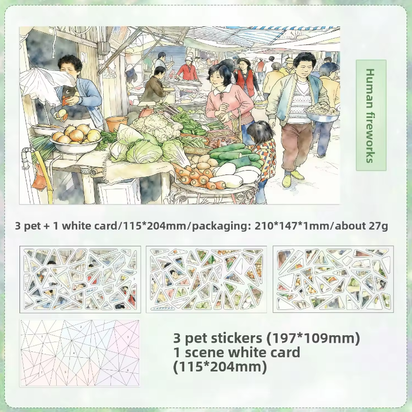 4 sheets per pack Nostalgic Scenery Stickers DIY Journaling Stickers