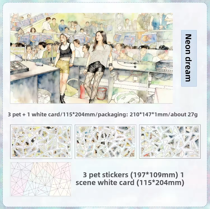 4 sheets per pack Nostalgic Scenery Stickers DIY Journaling Stickers