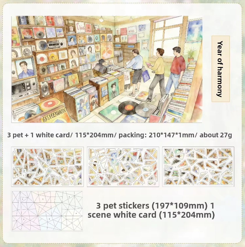 4 sheets per pack Nostalgic Scenery Stickers DIY Journaling Stickers