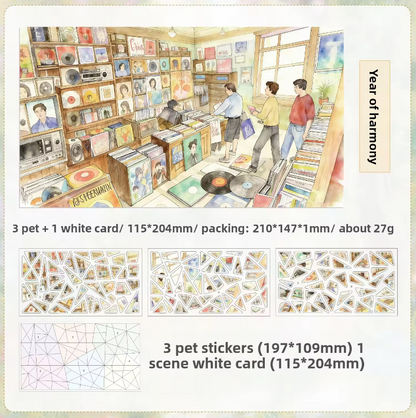 4 sheets per pack Nostalgic Scenery Stickers DIY Journaling Stickers