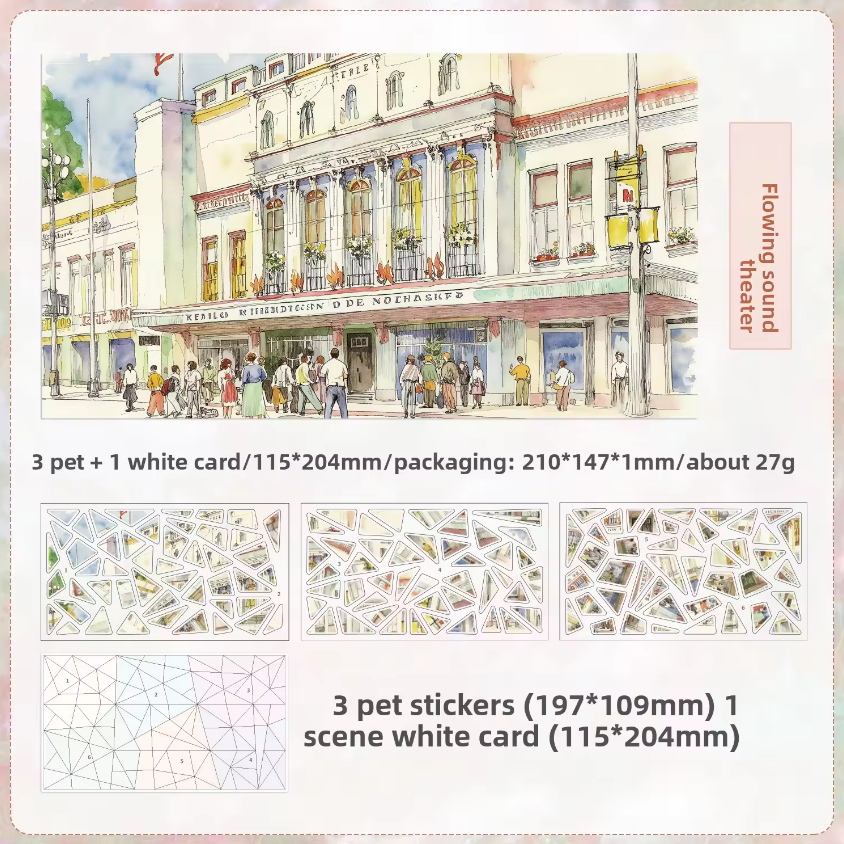 4 sheets per pack Nostalgic Scenery Stickers DIY Journaling Stickers
