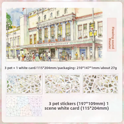 4 sheets per pack Nostalgic Scenery Stickers DIY Journaling Stickers