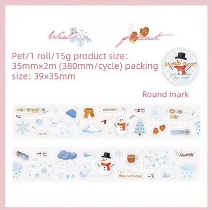 1 roll Weather Forecast Series Weather-themed PET die-cut journaling tape