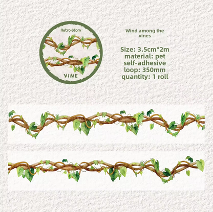 1 roll Forest Vine Branches Pet Tape For Scrapbooking