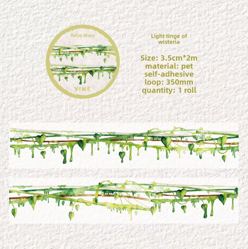 1 roll Forest Vine Branches Pet Tape For Scrapbooking